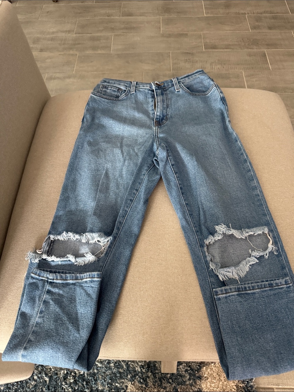 vibrant miu Classic Distressed Blue Women's Jeans
